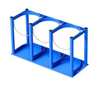 Wzmazingly Supporto Per Bombole Di Ossigeno, Struttura In Acciaio Resistente Con Catena Di Sicurezza Per Bombole Di Ossigeno E CO2, Soluzione Di Stoccaggio Per Officina E Garage(Blue,L-57cm)
