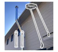 Wzmazingly Supporto Per Canna Fumaria, Kit Di Supporto Per Canna Fumaria Con Prolunga In Acciaio Inox, Garantisce Stabilità Contro Vento E Neve(Diameter 22.5cm)