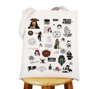 WZMPA Borsa a tema Capitan Jack Jack per fan dei pirati Jack Regalo Jack Sparrow Movie Borsa della spesa riutilizzabile Captain Jack Merch, Non rimpiangere nulla Tg, Large