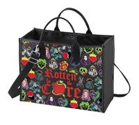 WZMPA Borsa a tracolla in tela con scritta "Descendants Mal Evie Fans", idea regalo per i fan della regina malvagia, Nucleo marcio Bl Bg, medium