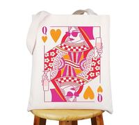 WZMPA Borsa da poker con regina di cuori, regalo a tema gioco d'azzardo, regina di cuori, borsa per la spesa, poker, regalo per giocatori d'azzardo, Cuori Regina Tg, 14.56 x 12.59 x 0.47 inches