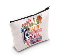 WZMPA Borsa per cosmetici con teschio di zucchero, messicano Dia De Los Muertos regalo in a world full of princesses Be a Chingona Zipper Pouch Bag per donne ragazze, Essere Chingona, Vestibilità