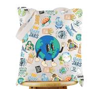 WZMPA Borsa tote per la Giornata Mondiale della Terra Proteggere l'Ambiente Ispirato Regalo Salva il nostro pianeta Borsa della spesa riutilizzabile Merchandise Giorn, Borsa Giornata della, Large,