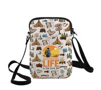 WZMPA Divertente borsa a tracolla per escursionismo, campeggio, amante del campeggio, zaino in spalla, Life is the best life, escursionismo, borsa a tracolla, Zaino Vita Cb, medium