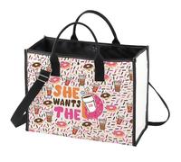 WZMPA Donuts and Coffee Cosmetic Makeup Bag Donuts Lover Gift She Wants The Donuts Makeup Zipper Pouch Bag per amici e familiari, Lei vuole il BG, Vestibilità