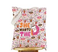 WZMPA Donuts and Coffee Cosmetic Makeup Bag Donuts Lover Gift She Wants The Donuts Makeup Zipper Pouch Bag per amici e familiari, Vuole la F TG, Vestibilità