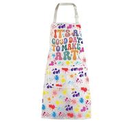WZMPA Grembiule con tasche per artisti e pittori, idea regalo per insegnanti, con scritta in lingua inglese "It's a Good Day to make art", regolabile, per studenti amanti dell'arte, Make Art F Bianco,