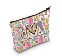 WZMPA Sonography Tech Cosmetic Makeup Bag Sonographer Regali Peace Love Ultrasuoni Trucco Cerniera Sacchetto Sacchetto Per Radiologo Laurea Studente, Ecografia per la pace F, Vestibilità
