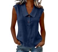 WZMYDBD Canotta Donna Estiva Canottiera Donna Senza Maniche Scollo Risvolto Elegante Top Basic T Shirt Spalla Larga Tank Top Tinta Unita Casual Streetwear Elastico Quotidiano Allenamento Vacanza