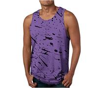 WZMYDBD Canotta Uomo con Stampa Camicia Senza Maniche A Collo Rotondo Canottiere Uomo Cotone Slim Fit Traspirante E Leggera Assorbente per Allenamento E Fitness per Corsa Palestra