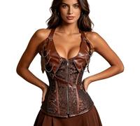WZMYDBD Corsetto Gotico Donna Costume Halloween Corsetto Elegante Party E Uscite Top Gotico Raffinato Con Satinato Corset Dark Bustier Donna Ideale Per Appuntamenti Party E Look Glamour Tutto L’Anno