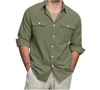 WZMYDBD Magliette Uomo Camicia Camicie No Stiro Camicia Uomo Estiva Maniche Corte Camicie con Bottoni di qualità Tinta Unita Traspirante Vacanze E Il Lavoro Abbigliamento Casual