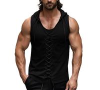 WZMYDBD Magliette Uomo Senza Maniche con Cappuccio Maglietta Palestra Uomo Senza Maniche Camicia da Spiaggia Manica Corta Uomini Casual per Running Boxing Hiking Sport