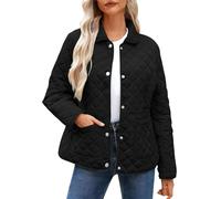 WZMYDBD Puffer Jacket Giacche Trapuntate Leggere Da Donna Allentate Casual Patchwork Moda Girocollo Bottone Cappotto Invernale per Piumino a Vita Corta Solido Freddo