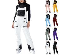 WZMYDBD Tuta Neve Donna Tuta Intera Sci Donna Body Contenitivo Modellante Sportiva Da Esterno Con Cappuccio, Tinta Unita, Moda Casual