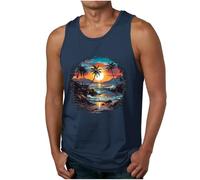 WZMYDBD Uomo Canotte Cotone Estiva Canotte Casual con Stampa Uomo Intimo Modello di Palma Canottiera Canottiere Sportivo Spalla Larga Leggero per Palestra Spiaggia Magliette E Canottiere