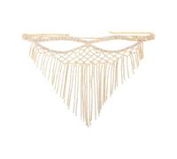 Wzmzjy Maschera di Carnevale con E Nappe, Lunghi con Nappe, per Donne E Ragazze, Copricapo con Catena per Il Viso, Maschera per Costume da Spiagg, d'oro