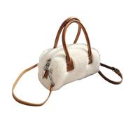 Wzmzjy Tote Borsa a tracolla da donna pelosa borsa a tracolla con manico superiore borsa a tracolla leggera e spaziosa per oggetti essenziali, adatta per le donne decorazione domestica Va, bianco