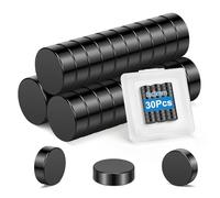 Wzone 30PCS Nero Calamite Piccole, 8x3 mm Mini Calamita Frigorifero Potenti Rotondo Magneti Neodimio per Artigianato Mappe Ufficio Scuola Cucina Casa