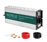 WZRELB Inverter da 12 V a 230 V, onda sinusoidale pura, 3000 W, con indicatore LED, DC AC, 1 x Schuko, adatto per casa, camper, camion e campeggio