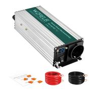 WZRELB Inverter da 12 V a 230 V, sinusoidale puro, 800 W, con indicatore LED, CC AC, 1 Schuko, adatto per casa, camper, camion e campeggio
