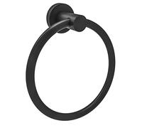 WZRUA Anello Portasciugamani Nero, in Acciaio Inox 304 Porta Asciugamani da Parete, Bagno Forte Anelli Portasciugamani