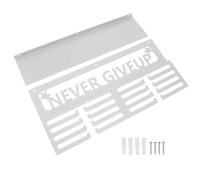 WZSASE Metal Award Hanger Display with Trophy Shelf | Wall Mounted Awards Rack for Runners/Gymnastics/Sports | Holds 64 + Awards, 4 Deep Shelves (White)