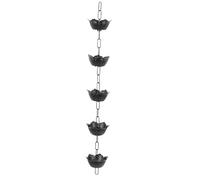 WZSASE Rain Chain 3.3ft | Decorative Gutter Downspout Alternative | Black Aluminum Alloy Rain Catcher for Patio/Garden/Yard | Rustproof & Easy Install (C)