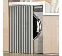 WZSMZKHF Tenda for Lavatrice e Asciugatrice, Tendina Sottolavello, Impermeabile, Antipolvere e Anti-UV, Tende La Privacy con Binario for Ripostiglio Cucina, Grigio(W 120cm x H 90cm)