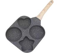 WZTFWCHSTH Padella antiaderente per uova a forma di stella e cuore, padella, piastra per pancake per una colazione sana, con manico antiscottatura, per hamburger, pancake e uova fritte