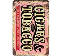 WZVZGZ Targa in metallo vintage con sigari e tabacco, Best in Town Since The Battle of Little Bighorn, decorazione artistica da parete per pub, club, bar, casa, 14 x 20 cm
