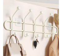 WZWZEN Appendiabiti Moderno Da Parete Con 8/10/12/14 Ganci, Gancio Dietro La Porta, Porta Asciugamani Da Bagno, Decorativo Da Parete Ganci Per Giacche, Cappelli, Sciarpe(Bianco,42.5cm/16.7in)