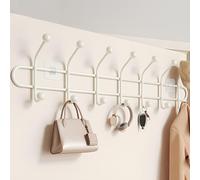 WZWZEN Appendiabiti Moderno Da Parete Con 8/10/12/14 Ganci, Gancio Dietro La Porta, Porta Asciugamani Da Bagno, Decorativo Da Parete Ganci Per Giacche, Cappelli, Sciarpe(Bianco,60cm/23.6in)