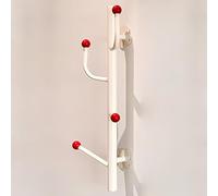 WZWZEN Attaccapanni Indipendente, Appendiabiti Da Parete Moderno In Metallo, 4/6 Ganci A Sfera Lisci, Ganci Da Parete Salvaspazio Per Appendere Vestiti Asciugamani Cappelli(Bianco,50x16cm/19.6x6.2in)