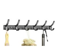 WZWZEN Ganci Appendiabiti Per Uso Pesante, Parete Gancio Moderno, 3/4/5/6/7/8 Doppi Ganci Per Vestiti Vestaglia Asciugamano Cappello Chiave(Nero,39.5cm/15.5in)