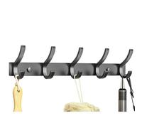 WZWZEN Ganci Appendiabiti Per Uso Pesante, Parete Gancio Moderno, 3/4/5/6/7/8 Doppi Ganci Per Vestiti Vestaglia Asciugamano Cappello Chiave(Nero,32.5cm/12.7in)