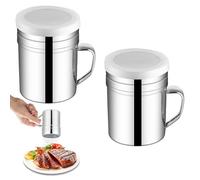 WZWZO Spargi Cacao in Polvere per Cappuccino Piccolo, Spargi Zucchero a Velo e Cacao Professionale con Tappo a Vite, Dosatore Cacao in Polvere in Acciaio Inox, Shaker a Rete Shaker per Cacao Shaker