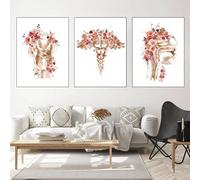 WZXGHE Poster di anatomia medica,poster di anatomia del cuore con fiori, immagini cuore polmone cervello,per decorazione dell'ufficio del medico senza cornice (B, 3x60x90cm, Senza cornice)
