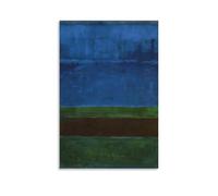 WZXGYM Mark Rothko Poster decorativo blu, verde e marrone, impermeabile, tela per pittura a olio, arte moderna, arredamento per la casa, camera da letto, ufficio, pareti, ottimi articoli da regalo, 40