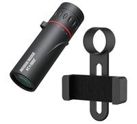 Wzxhew # Mini monoculare portatile ad alta definizione ad alto ingrandimento per esterni, piccolo monoculare può essere collegato al telefono cellulare con clip fotografico (nero, taglia unica)