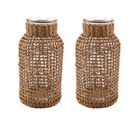 Wzxksoac 2X Vaso da Fiori nel Vetro Paglia Vaso da Fiori Giapponese nel Cesto di Fiori Contratto Nordico per Piante Acquatiche -S