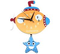Wzxksoac 3D Orologio da Parete Sticker Pendolo Silent Cute Cartoon Sottomarino del PVC Orologio Appeso DIY Decalcomania per Camera dei Bambini Camera da Letto Orologio Digitale