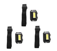 Wzxksoac 3X COB LED Mini Head Light Lamp Headlight 3 modalità Rainproof Torcia Head per Outdoor Camping Pesca Nero