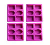 Wzxksoac 4X Muffa del Sapone del Silicone per Fabbricazione del Sapone 3D 6 Forme Ovale Rettangolo Muffa del Sapone Mestiere Fatto Un Mano Fiori Bagno Muffa del Sapone della Cucina