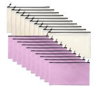 Wzxksoac 50 Pezzi di Tela con Cerniera Sacchetto Vuoto DIY Borsa Artigianale di Tela Trucco Borsa Multiuso Borsa da Toilette per il Trucco da Viaggio