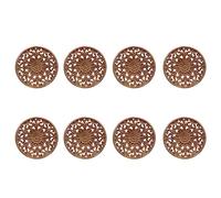 Wzxksoac 8X Carved Fiore Che Incide Gli Appliques di Legno Rotondi per Il Governo della Mobilia Figurina Decorativa della Decalcomania di Legno Modanata Non Verniciata