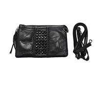 Wzxksoac A Tracolla Rivetto Nappa Punk A Tracolla Morbida (Nero)