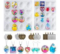 Wzxksoac Gioielli Kits Cabochon Gems Stampi In Resina, Stampi Epossidici per Principianti per Ciondolo, Collana di Orecchini,