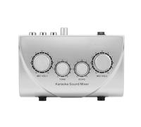 Wzxksoac Mixer Audio per Karaoke Mixer Audio Portatile Audio Professionale Karaoke Doppio Ingresso Microfono Mixer Audio Audio (EU)