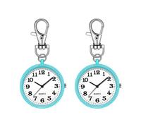 Wzxksoac Orologio da Taschino Rotondo In Quarzo con Clip per Infermiere, Orologio Digitale Appeso Unisex per Infermiere e Dottori, Blu